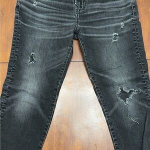 American Eagle Outfitters Black Distressed Skinny Jeans